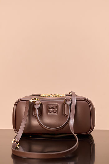 Miu Miu Arcadie leather bag in a dark brown color 27*12*9cm