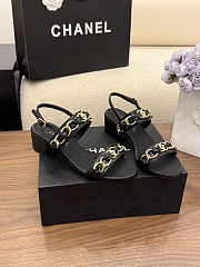 Chanel black quilted lambskin leather sandals - 6
