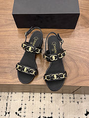 Chanel black quilted lambskin leather sandals - 4