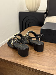 Chanel black quilted lambskin leather sandals - 3