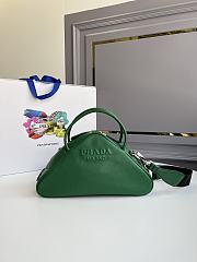 Prada Triangle Leather Top-Handle Bag in green 25x14x11 cm - 1