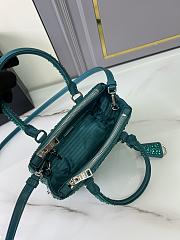 Prada Galleria satin mini-bag embellished with all-over synthetic crystals in a turquoise green color 20x14.5x9.5cm - 4