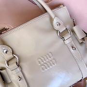 Miu Miu leather motorcycle bag in powder beige color 27x 22x 13 cm - 4
