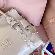 Miu Miu leather motorcycle bag in powder beige color 27x 22x 13 cm - 3