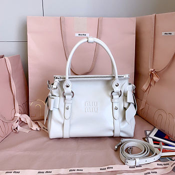 Miu Miu leather motorcycle bag in white color 27x 22x 13 cm