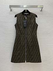 Fendi Zucca pattern sleeveless zip-up dress - 1