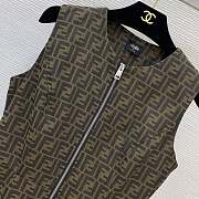 Fendi Zucca pattern sleeveless zip-up dress - 3