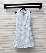 Fendi White Double F Monogram Logo Knit Dress - 1