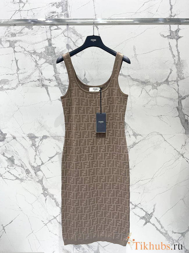 Fendi Zucca pattern knit sleeveless dress - 1