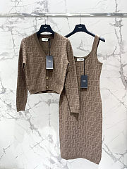 Fendi Zucca pattern knit sleeveless dress - 5