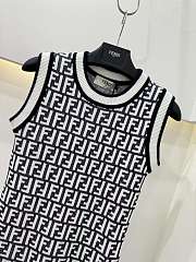 Fendi Zucca FF Pattern Sleeveless Knit Mini Dress - 3