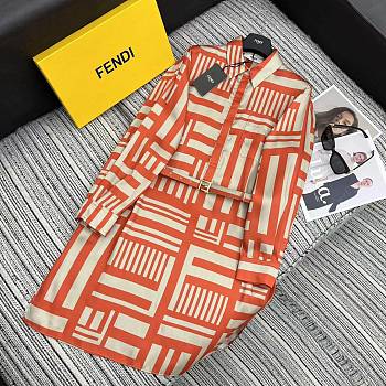 Fendi labyrinth printed shirt dress with belt