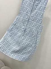 Fendi girls' light blue denim sleeveless dress  - 4