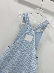 Fendi girls' light blue denim sleeveless dress  - 3