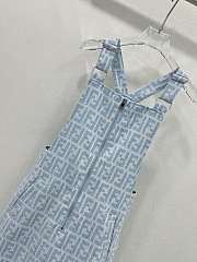 Fendi girls' light blue denim sleeveless dress  - 2