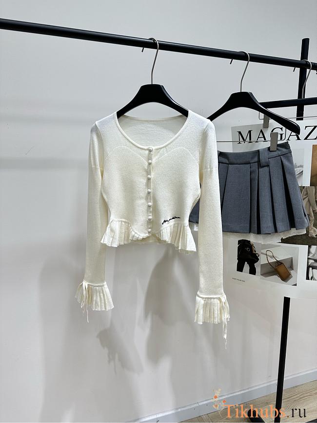 Ann Andelman White Bell Sleeve Cardigan - 1
