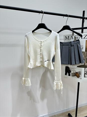 Ann Andelman White Bell Sleeve Cardigan