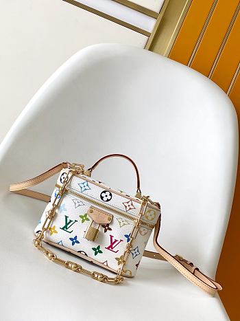 Louis Vuitton x Takashi Murakami Vanity Chain Pouch in white Monogram Multicolore 11.5 x 6.5 x 19 