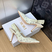 Dior J’Adior white embroidered slingback high heels 9.5 cm - 6
