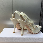 Dior J’Adior white embroidered slingback high heels 9.5 cm - 2