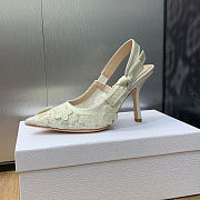 Dior J’Adior white embroidered slingback high heels 9.5 cm - 4
