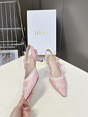 Christian Dior J'Adior slingback pumps in pink embroidered fabric 6.5 cm - 6