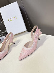 Christian Dior J'Adior slingback pumps in pink embroidered fabric 6.5 cm - 5