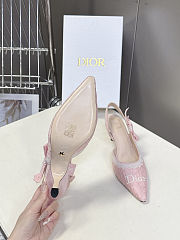Christian Dior J'Adior slingback pumps in pink embroidered fabric 6.5 cm - 4