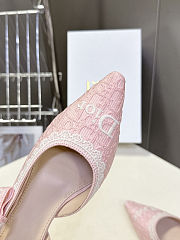 Christian Dior J'Adior slingback pumps in pink embroidered fabric 6.5 cm - 2