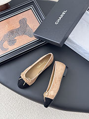  Chanel ballet flats are beige suede  - 6