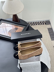  Chanel ballet flats are beige suede  - 5