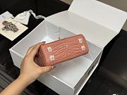 Christian Dior Small Lady Dior handbag in light pink python skin and 17 cm - 5