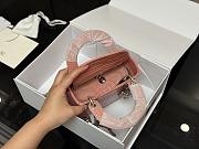 Christian Dior Small Lady Dior handbag in light pink python skin and 17 cm - 6