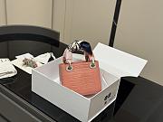 Christian Dior Small Lady Dior handbag in light pink python skin and 17 cm - 2