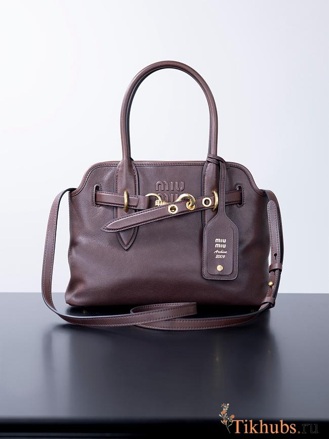 Miu Miu Aventure nappa leather bag in dark brown size 30x22x10 cm - 1