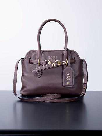 Miu Miu Aventure nappa leather bag in dark brown size 30x22x10 cm