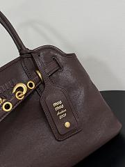Miu Miu Aventure nappa leather bag in dark brown size 30x22x10 cm - 2