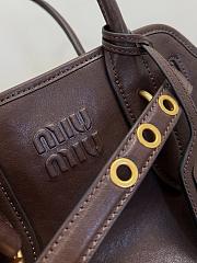 Miu Miu Aventure nappa leather bag in dark brown size 30x22x10 cm - 4