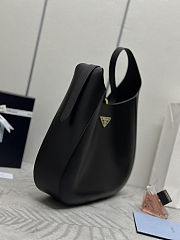 Prada Black Large Leather Top Stitch Shoulder Bag 40x30x9 cm - 3