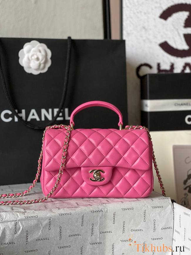 Chanel top handle in hot pink 20x14x7 cm - 1