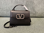Garavani Vsling small top handle bag in dark brown 22x16x9cm - 1