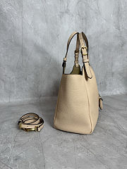 Miu Miu leather tote bag in powder beige color featuring gold-tone hardware 25.5x20x13 cm - 6