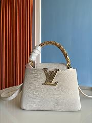 Louis Vuitton Capucines mini handbag in powder beige with crystal-embellished logo 13.6x8x21 cm. - 1