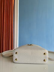 Louis Vuitton Capucines mini handbag in powder beige with crystal-embellished logo 13.6x8x21 cm. - 4