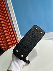 Louis Vuitton Capucines mini handbag in black with crystal-embellished logo 13.6x8x21 cm - 6