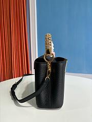 Louis Vuitton Capucines mini handbag in black with crystal-embellished logo 13.6x8x21 cm - 5