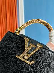 Louis Vuitton Capucines mini handbag in black with crystal-embellished logo 13.6x8x21 cm - 2