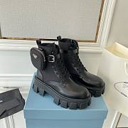 Prada Monolith Brushed Leather and Re-Nylon Boots with Pouch - 4