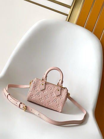 Louis Vuitton Nano Speedy Monogram Empreinte Pink 16 x 10 x 7.5cm