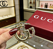 Gucci Crystal Double G Keychain Charm - 2